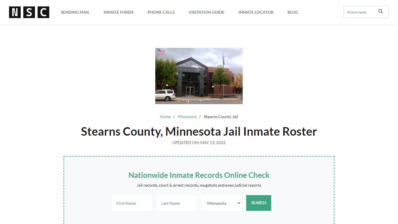 Stearns County, Minnesota Jail Inmate List