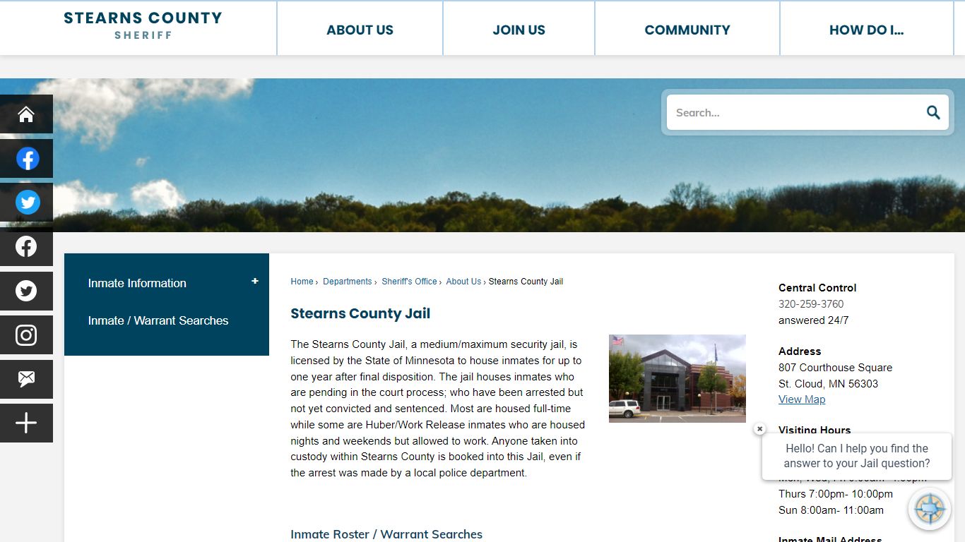 Stearns County Jail | Stearns County, MN - Official Website